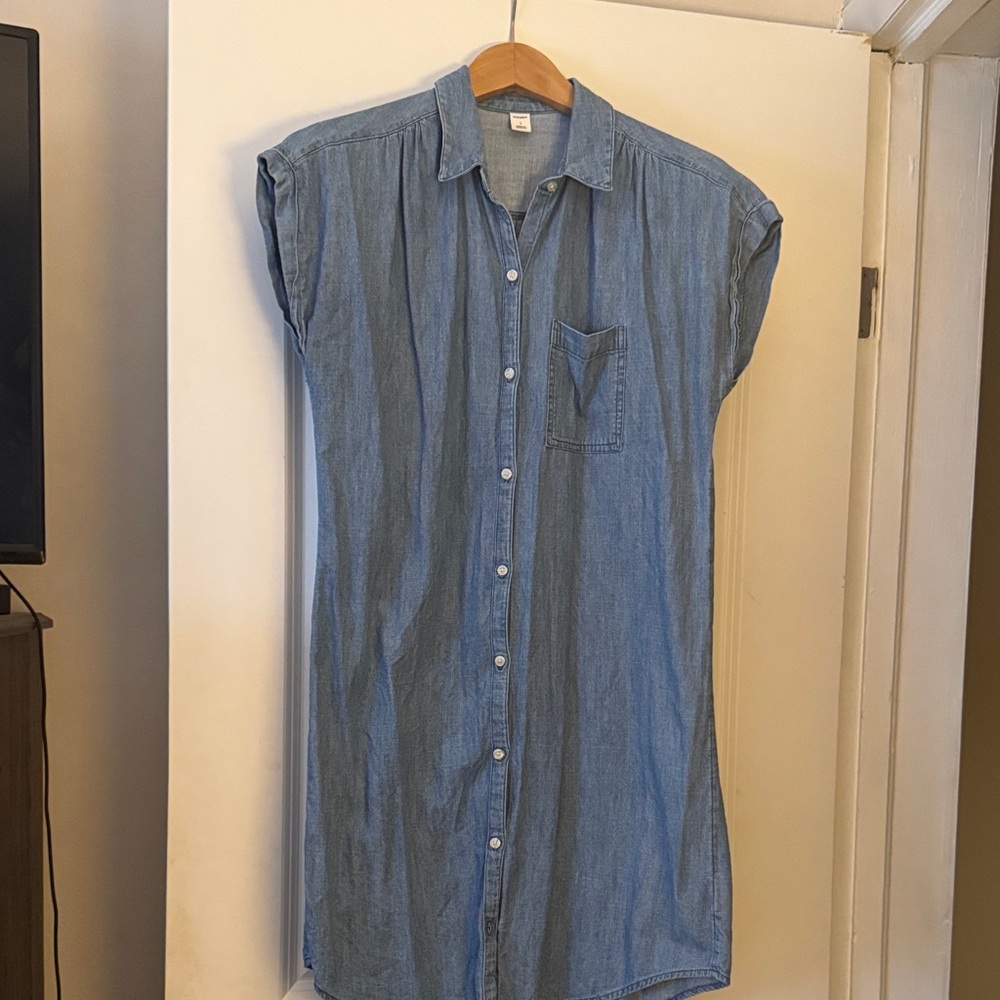 Old Navy Light Blue Denim Midi Dress